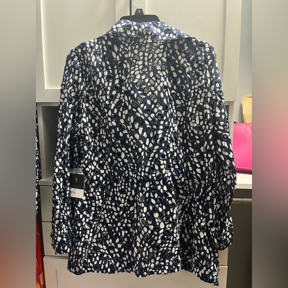 Simply Vera Vera Wang Eyelet Light Jacket Women’s XS NWT Nautical Casual Navy - Picture 2 of 4